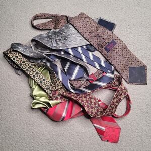 6pc Mens Neckties LOT Wholesale Bulk Collectors Assorted Crafts Cutter DIY Mix